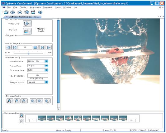 CamControl Software for CamRecord Fast Cameras